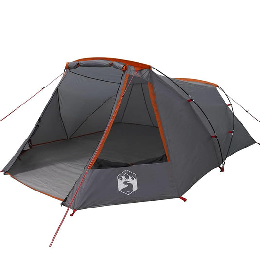 Vidaxl tunneltent met dak grijs en oranje 328 x 228 x 115 cm