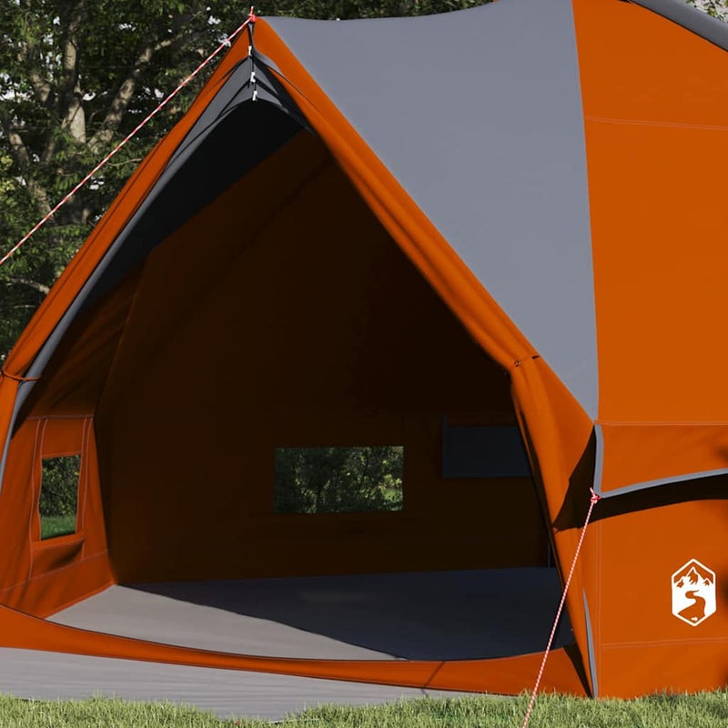Afbeelding laden in galerijviewer, Vidaxl teepee tent met dak grijs en oranje 490 x 410 x 210 cm
