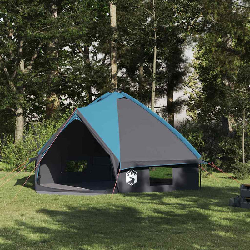 Afbeelding laden in galerijviewer, Vidaxl teepee tent met dak blauw en grijs 490 x 410 x 210 cm
