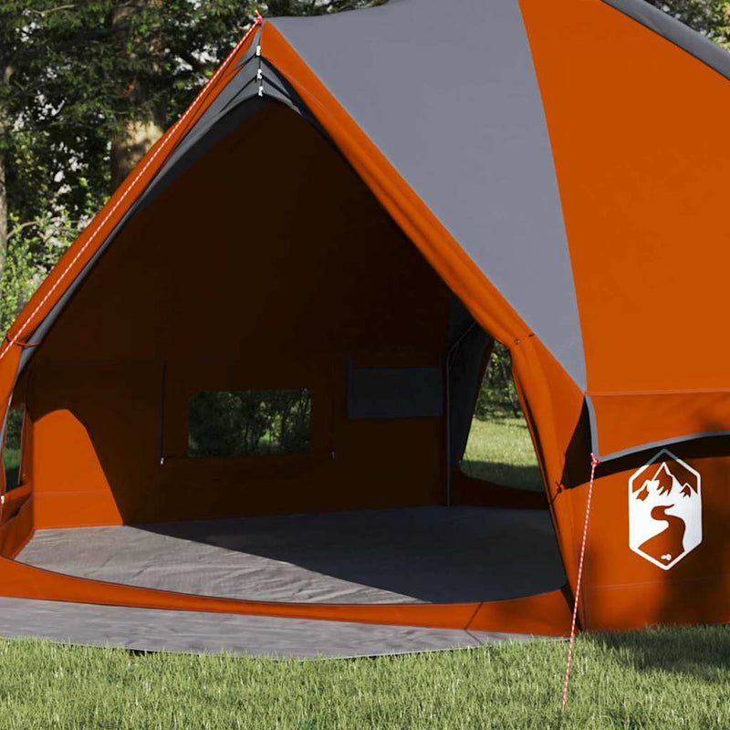 Afbeelding laden in galerijviewer, Vidaxl teepee tent met dak grijs en oranje 490 x 410 x 210 cm
