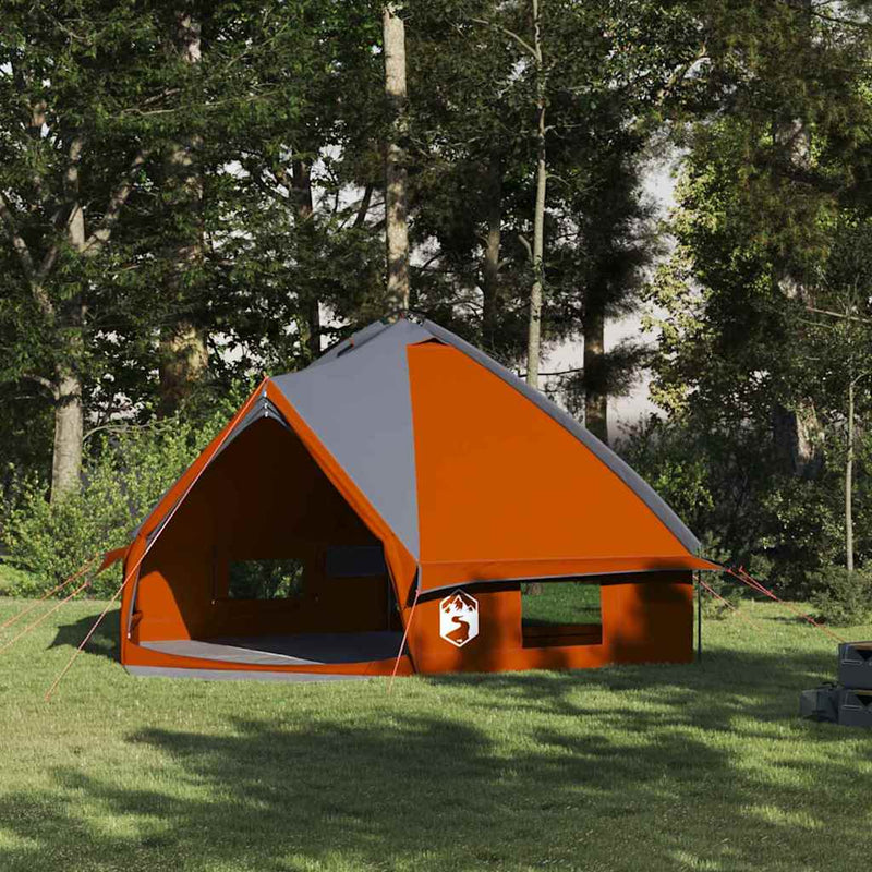 Afbeelding laden in galerijviewer, Vidaxl teepee tent met dak grijs en oranje 490 x 410 x 210 cm
