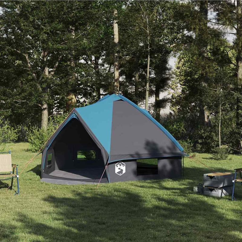 Afbeelding laden in galerijviewer, Vidaxl teepee tent met dak blauw en grijs 490 x 410 x 210 cm
