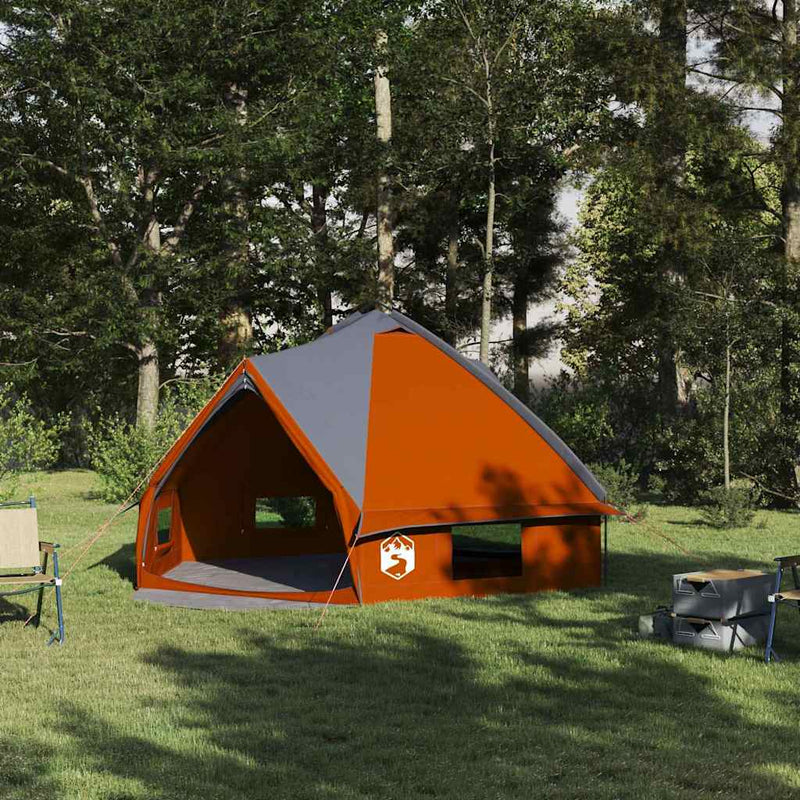 Afbeelding laden in galerijviewer, Vidaxl teepee tent met dak grijs en oranje 490 x 410 x 210 cm
