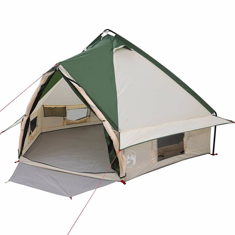 Afbeelding laden in galerijviewer, Vidaxl teepee tent met dak groen en grijs 490 x 410 x 210 cm
