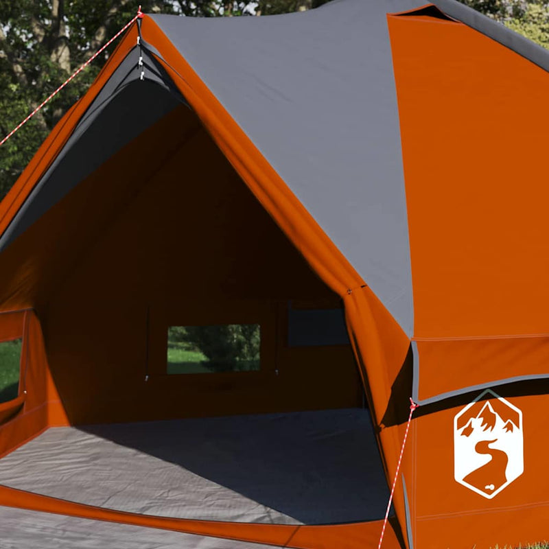 Afbeelding laden in galerijviewer, Vidaxl teepee tent met dak grijs en oranje 490 x 410 x 210 cm
