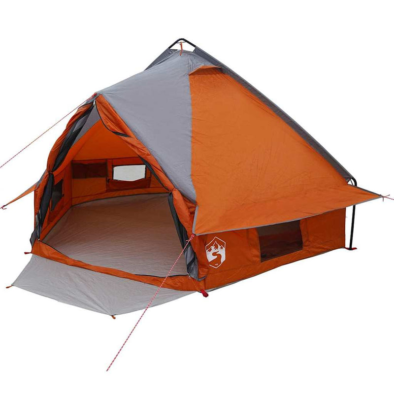 Afbeelding laden in galerijviewer, Vidaxl teepee tent met dak grijs en oranje 490 x 410 x 210 cm
