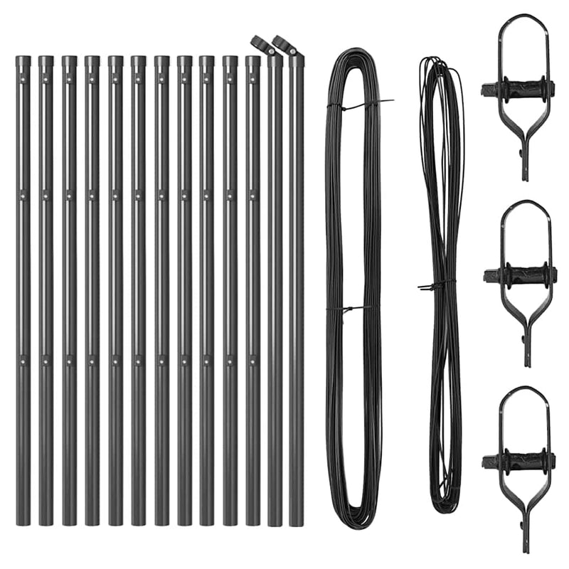 ギャラリービューアに画像をロードする, Vidaxl afrasteringspaal 13 pcs grijs staal
