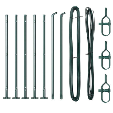Vidaxl afrasteringspaal 7 pcs groen staal