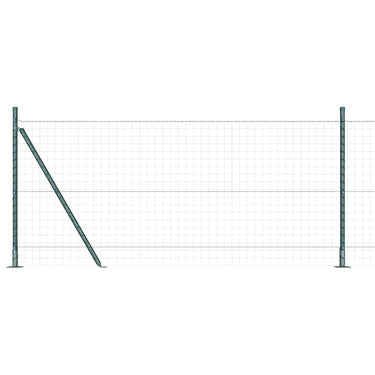 Vidaxl afrasteringspaal 7 pcs groen staal
