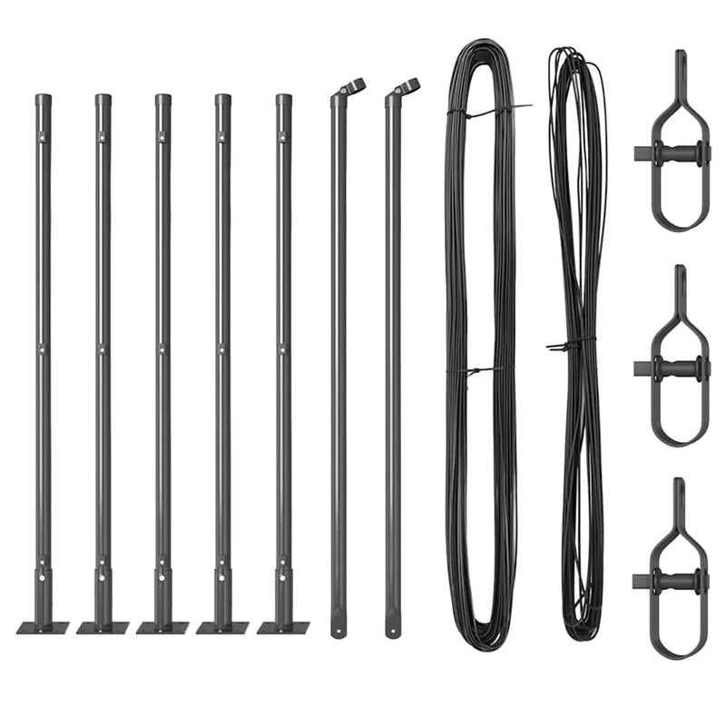 Chargez l'image dans la visionneuse de la galerie, Vidaxl afrasteringspaal 7 pcs grijs staal

