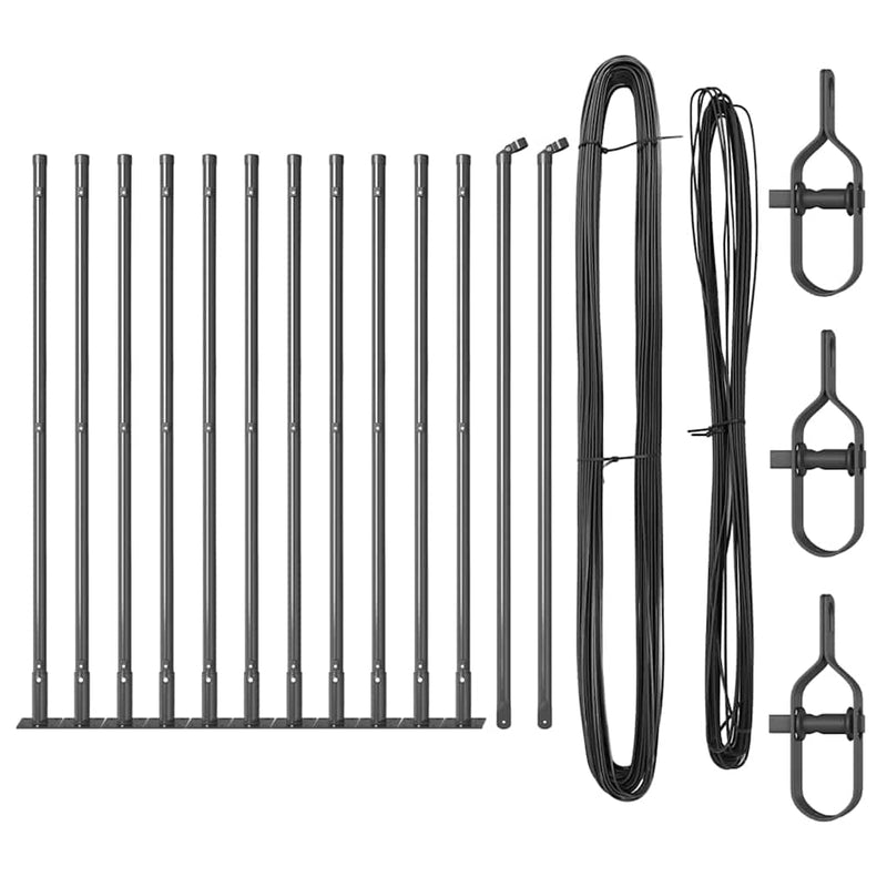 Chargez l'image dans la visionneuse de la galerie, Vidaxl afrasteringspaal 13 pcs grijs staal
