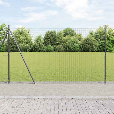Vidaxl afrasteringspaal 7 pcs grijs staal
