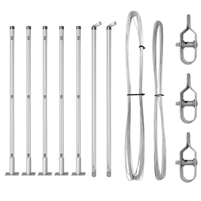 Chargez l'image dans la visionneuse de la galerie, Vidaxl afrasteringspaal 7 pcs zilver staal
