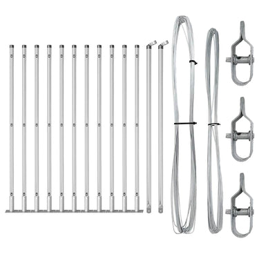 Vidaxl afrasteringspaal 13 pcs zilver staal