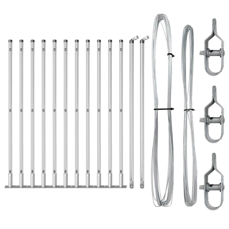 Chargez l'image dans la visionneuse de la galerie, Vidaxl afrasteringspaal 13 pcs zilver staal
