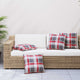 Vidaxl bankkussens 4 stuks rood geruit patroon 40x40 cm stof