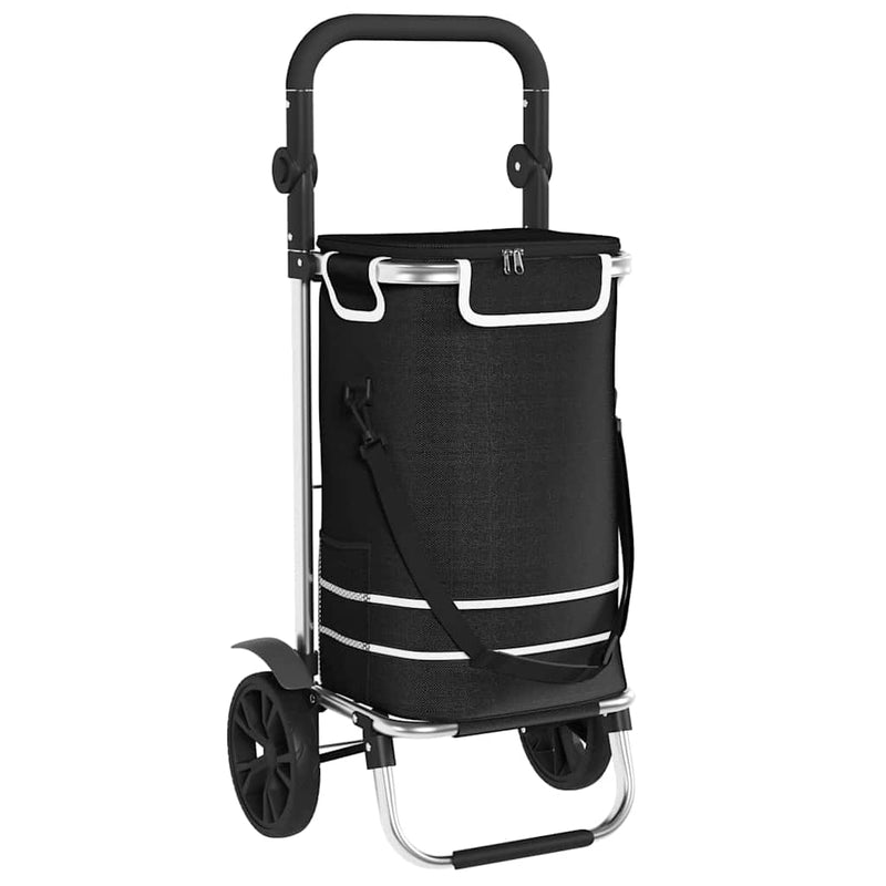Chargez l'image dans la visionneuse de la galerie, Vidaxl winkel trolley zwart 36,5 x 46,5 x 100,5 cm oxford stof

