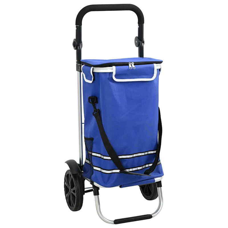 ギャラリービューアに画像をロードする, Vidaxl winkel trolley blauw 36,5 x 46,5 x 100,5 cm oxford stof
