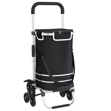 Vidaxl winkel trolley zwart 47 x 39 x 100,5 cm oxford stof