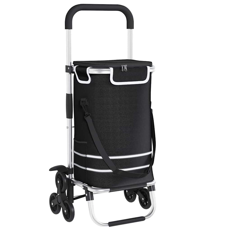 ギャラリービューアに画像をロードする, Vidaxl winkel trolley zwart 47 x 39 x 100,5 cm oxford stof
