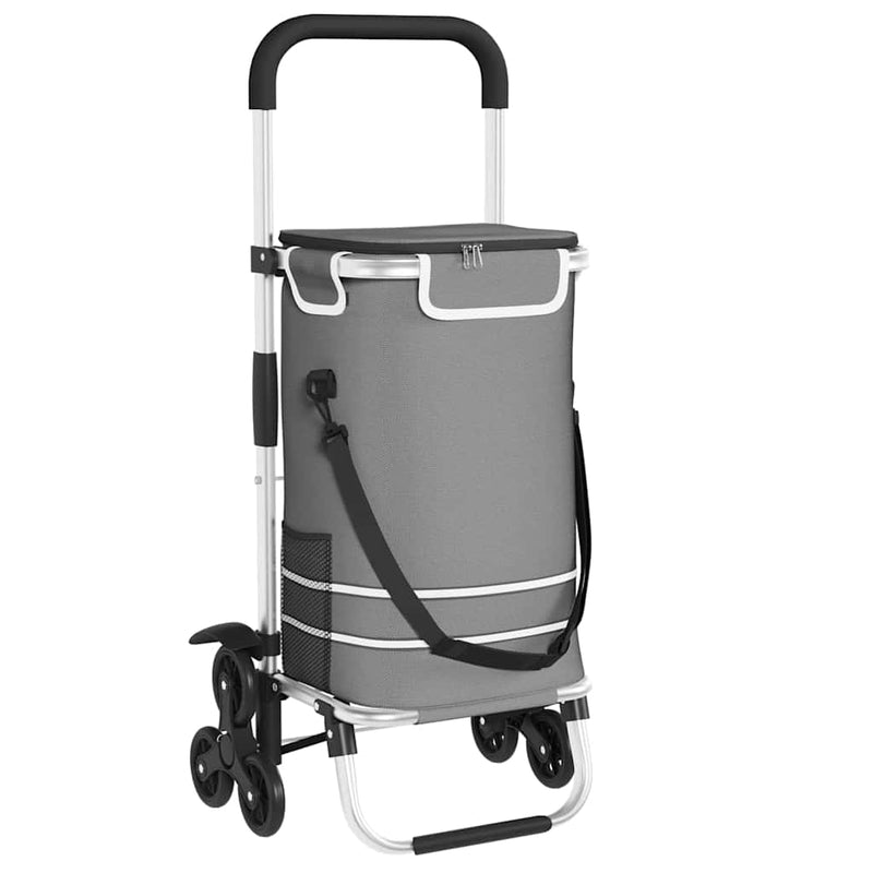 Chargez l'image dans la visionneuse de la galerie, Vidaxl winkel trolley grijs 47 x 39 x 100,5 cm oxford stof

