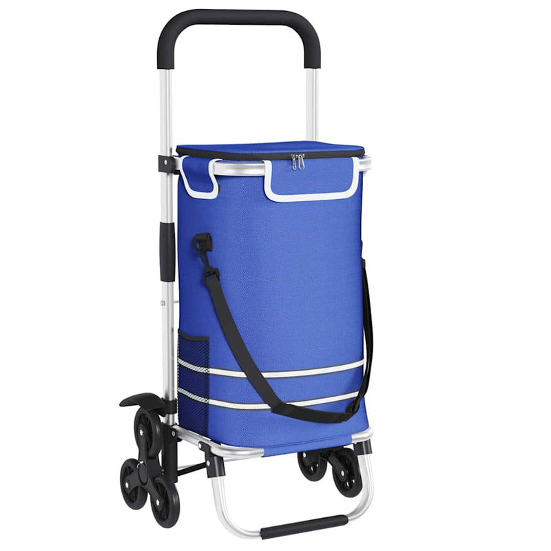 Afbeelding laden in galerijviewer, Vidaxl winkel trolley blauw 47 x 39 x 100,5 cm oxford stof
