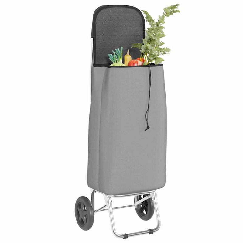 Chargez l'image dans la visionneuse de la galerie, Vidaxl winkel trolley grijs 35 x 28 x 92 cm oxford stof
