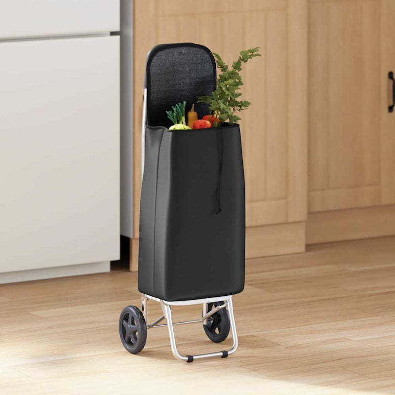 ギャラリービューアに画像をロードする, Vidaxl winkel trolley zwart 35 x 28 x 92 cm oxford stof

