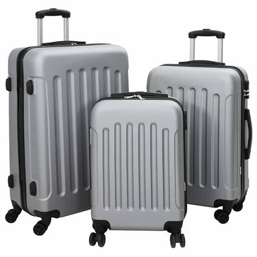 Vidaxl koffer met slot 3 pcs zilver 50 x 31 x 78 cm abs kunststof