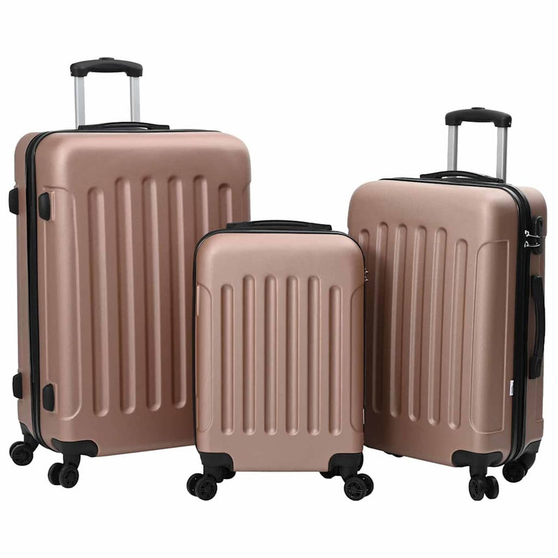 Afbeelding laden in galerijviewer, Vidaxl koffer met slot 3 pcs rose gold 50 x 31 x 78 cm abs kunststof
