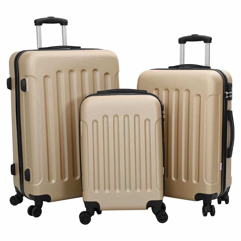 ギャラリービューアに画像をロードする, Vidaxl koffer met slot 3 pcs champagne 50 x 31 x 78 cm abs kunststof
