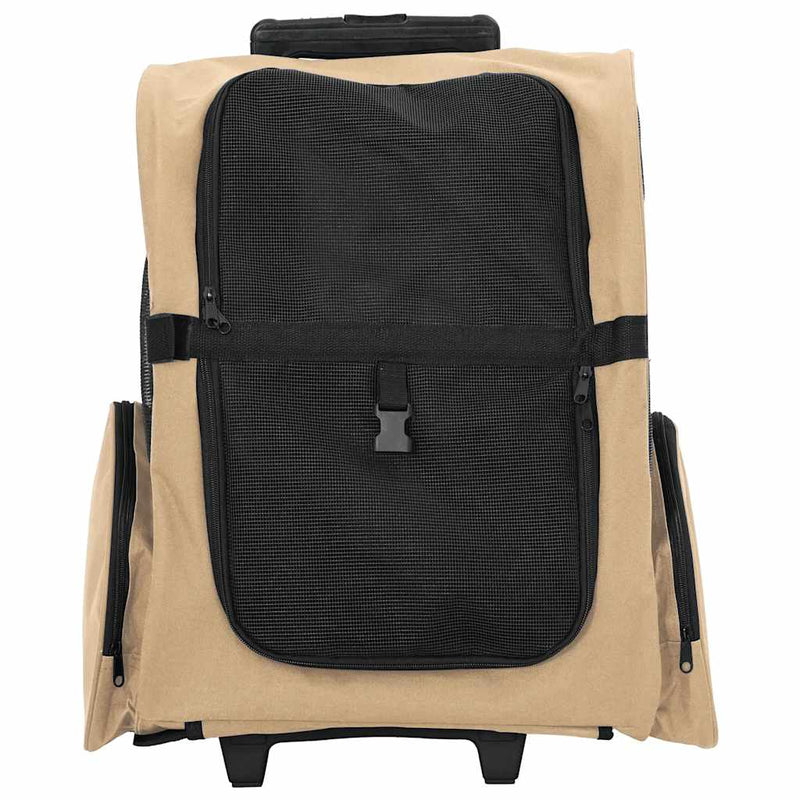 Afbeelding laden in galerijviewer, Vidaxl huisdierentrolley 3-in-1 48x32x(57-106) cm oxford stof zandkleurig
