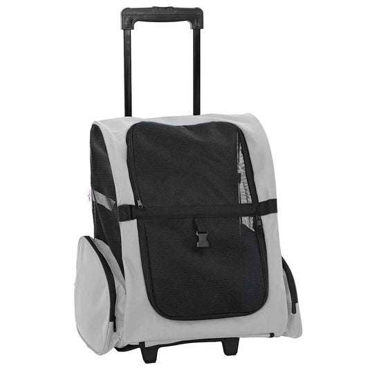 Vidaxl huisdierentrolley 3-in-1 48x32x(57-106) cm oxford stof grijs
