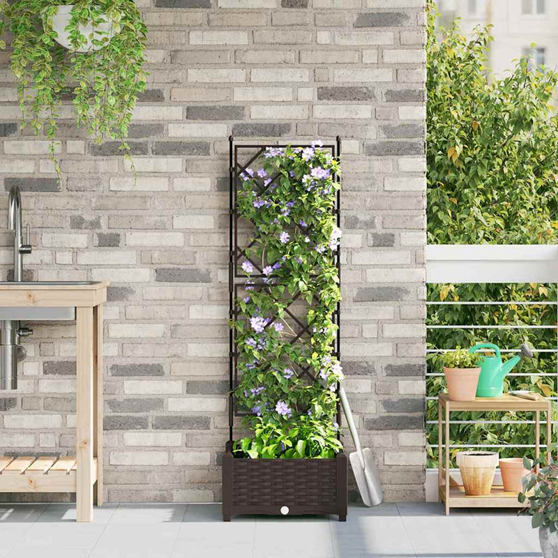 Afbeelding laden in galerijviewer, Vidaxl tuin bloempot bruin 40 x 40 x 125,5 cm staal
