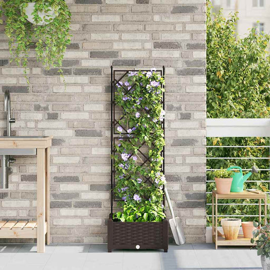 Vidaxl tuin bloempot bruin 40 x 40 x 125,5 cm staal