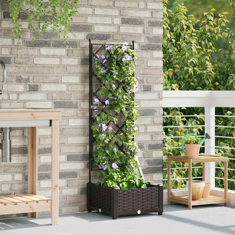 Afbeelding laden in galerijviewer, Vidaxl tuin bloempot bruin 40 x 40 x 125,5 cm staal
