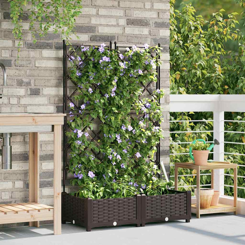 Afbeelding laden in galerijviewer, Vidaxl tuin bloempot 2 pcs bruin 80 x 40 x 125,5 cm staal
