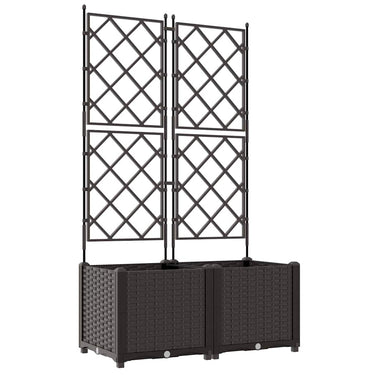 Vidaxl tuin bloempot 2 pcs bruin 80 x 40 x 143 cm staal