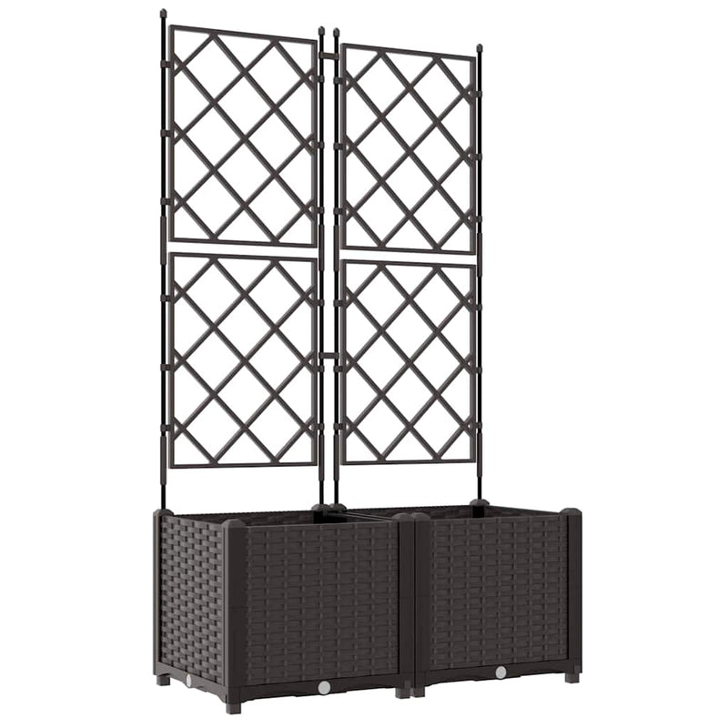 ギャラリービューアに画像をロードする, Vidaxl tuin bloempot 2 pcs bruin 80 x 40 x 143 cm staal
