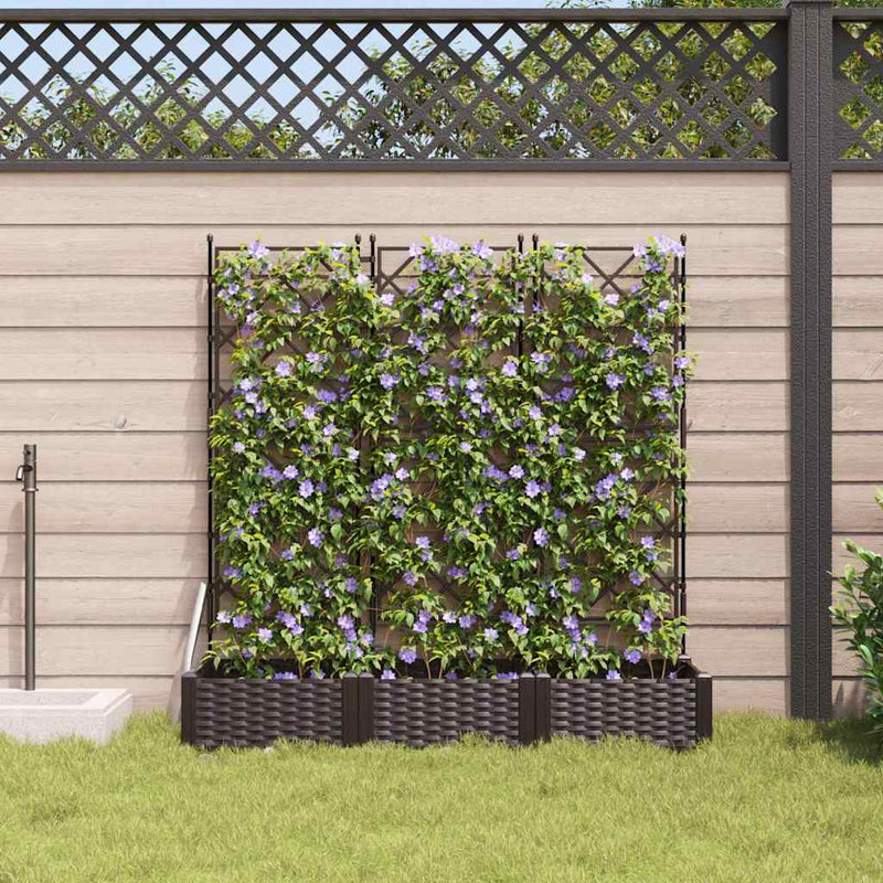 Afbeelding laden in galerijviewer, Vidaxl tuin bloempot 3 pcs bruin 120 x 40 x 125,5 cm staal
