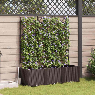 Vidaxl tuin bloempot 3 pcs bruin 120 x 40 x 143 cm staal