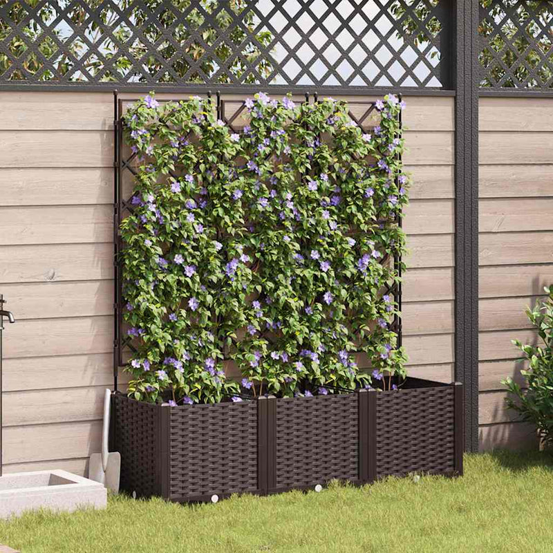 ギャラリービューアに画像をロードする, Vidaxl tuin bloempot 3 pcs bruin 120 x 40 x 143 cm staal
