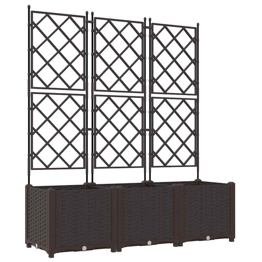 Vidaxl tuin bloempot 3 pcs bruin 120 x 40 x 143 cm staal