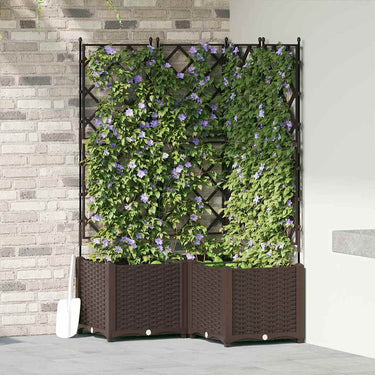 Vidaxl tuin bloempot 3 pcs bruin 80 x 80 x 143 cm staal