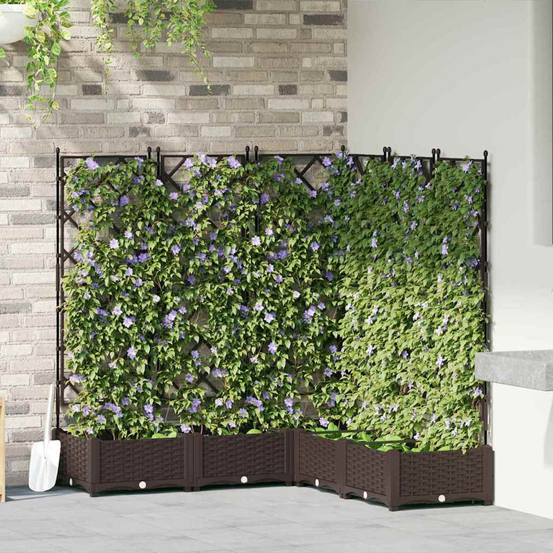 Afbeelding laden in galerijviewer, Vidaxl tuin bloempot 5 pcs bruin 120 x 120 x 125,5 cm staal
