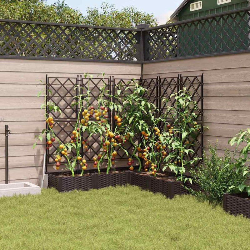 Afbeelding laden in galerijviewer, Vidaxl tuin bloempot 5 pcs bruin 120 x 120 x 125,5 cm staal
