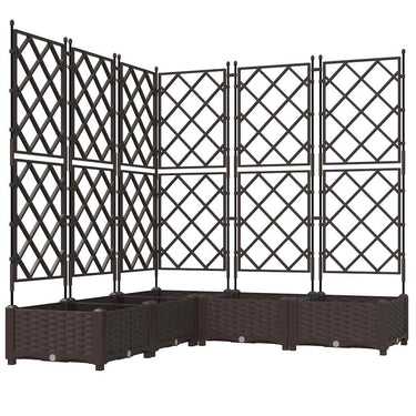 Vidaxl tuin bloempot 5 pcs bruin 120 x 120 x 125,5 cm staal