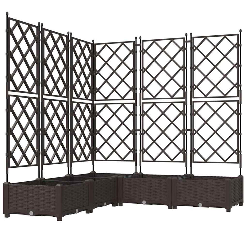 Afbeelding laden in galerijviewer, Vidaxl tuin bloempot 5 pcs bruin 120 x 120 x 125,5 cm staal
