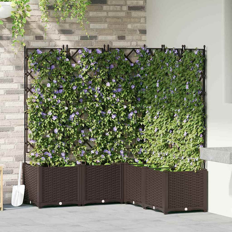 Afbeelding laden in galerijviewer, Vidaxl tuin bloempot 5 pcs bruin 120 x 120 x 143 cm staal
