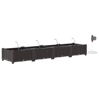 Vidaxl tuin bloempot 4 pcs bruin staal